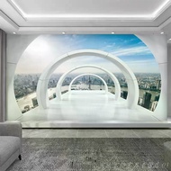 3D visual extension space, influencer live streaming background wall, living room sofa wallpaper, TV