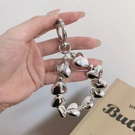 HP GANTUNGAN Winsstyle Multipurpose Pearl Love Silver Strap Bag Hanger TALI Black Silver Metallic Be