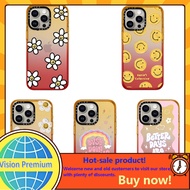 Good news approaching, smiling face, daisy pattern   Phone Case for iPhone 13 14 15 16 Plus Pro ProM