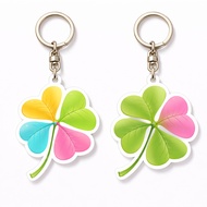 Lucky colorful 4-leaf clover keychain