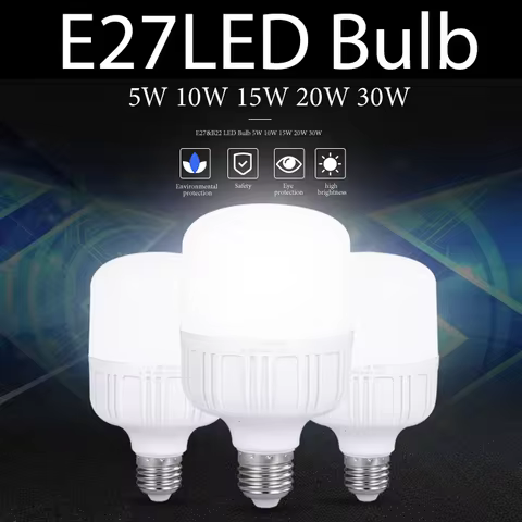 LED Light Bulbs E27 Ultra Bright High Power Lamps 5W 10W 15W 20W 30W 40W 50W Cold White 220V Energy 
