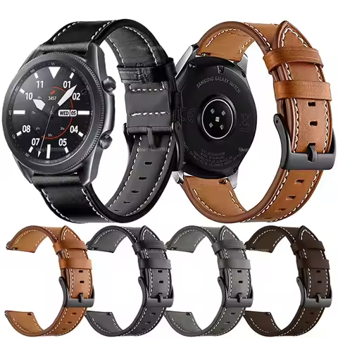 For Samsung Galaxy Watch 3 45mm Strap 22mm Genuine Leather Bracelet Watchbands Wristband For Galaxy 