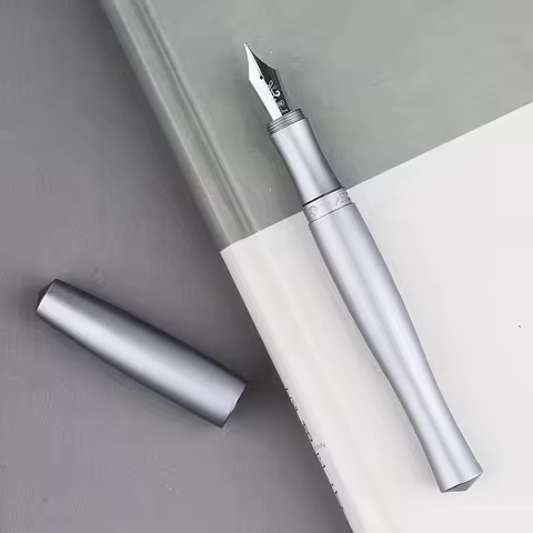 Penbbs 323 Aluminum alloy Fountain Pen Flow Negative Pressure Vacuum 0.5mm F Nib Ink Pen Bussiness O