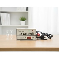 Quick Battery Charger 5A; Input : 240VAC; Output : 6V-12VDC; charging for alarms, toy cars & cars ba