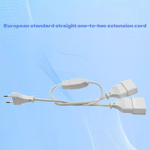 EU Plug Splitter Extension Cord, 1m/1.5m, 2.5A/250V, Suitable for Home, Office, Appliances, etc.