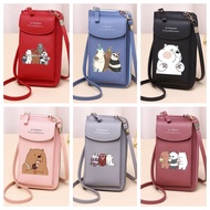 Anime  Mobile Phone Bag We Bare Bears Long Wallet Shoulder Bag