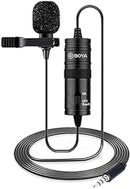 BOYA BY-M1 lavalier microphone condenser microphone 360-degree omni-directional pickup pattern Record clear audio 3.5mm plug suitable for Smartphones, cameras, camcorders, PC,etc
