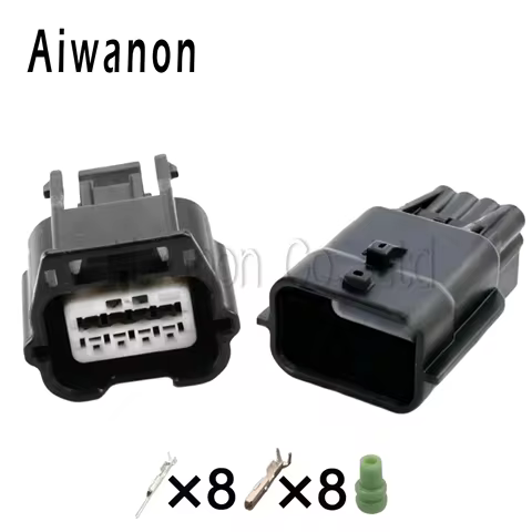 1 Set 8 Pin Auto Bumper Reverse Radar Sensor Connectors Waterproof Female Male Plug for 7282-8855-30