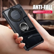 Transparent Acrylic Phone Case For Honor X9A X9B X9C Smart Honor X50 X60 Pro Magnetic Holder Ring Ar
