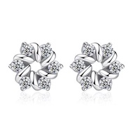 SSA Luxury 925 Silver Shining Zircon Stud Earrings CB7