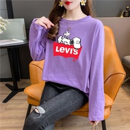 [TSHIRTWOMEN] Baju T Shirt Perempuan Lengan Panjang Korean T-shirt Korean Plus Size Long Sleeve Blouse Clothes