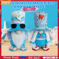 2Pcs Beach Gnomes Plush Summer Gnomes Decorations with  Base Beach Gnomes Couple Decor Tiered Tray D