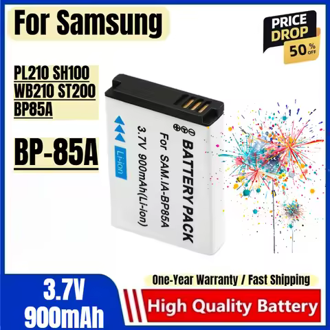BP-85A Battery 3.7V 900mAh Rechargeable Batteries and Charger for Samsung PL210 SH100 WB210 ST200 BP