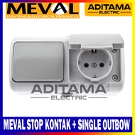 Meval SINGLE OUTBOW WEATHERPROOF WATERPROOF IP54 CLOSED + SWITCH