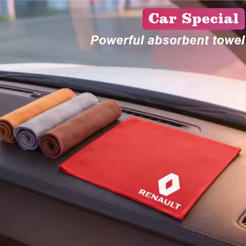 1Pcs 20*28cm Microfiber Towel Car Cleaning Care Accessories For Renault RS Megane 2 3 4 Trafic Sceni