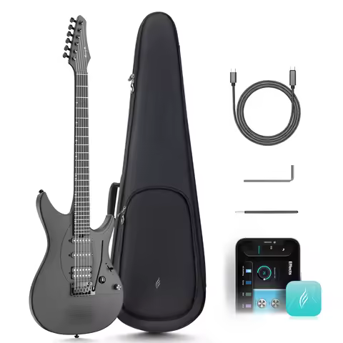 Enya Electric Guitar Inspire 39" Smart Electric Carbon Fiber Guitarra with 15W Wireless Speaker, 20
