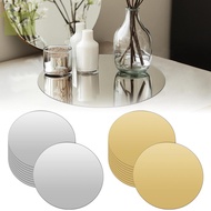10Pcs Round Mirror Plate 7.87 Inch Acrylic Circle Mirror Tray Circle Mirror Candle Plate  SHOPABC865