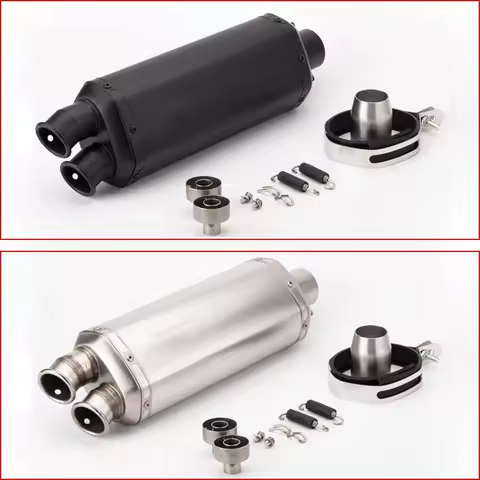 51mm Universal Motorcycle Exhaust Muffler Dual Escape for BMW R1200GS Z900 Z1000 FZ1 Vespa R3 MT07 E