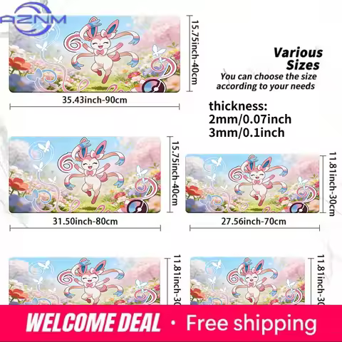 Sylveon Floral Meadow Pokemon TCG Playmat Non-Slip Gaming Mouse Pad