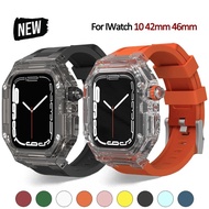 PC Cae+Silicone Band for IWatch Series 10 42mm 46mm Sport Unisex Bracelet for IWatch 10 46MM 42MM AP