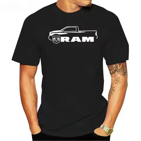 D Summer T-Shirt Unisex Tee Funny American Car Ram 1500 Hemi 5.7 T-Shirt Tee Srt Motorsports