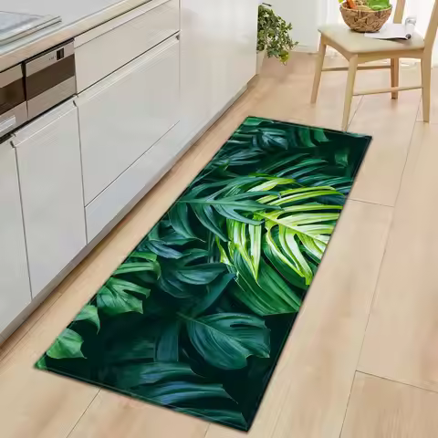Long Kitchen Mat Flannel Floor Mat Carpet Bamboo grass Home Doormat Morden Rug Bedroom Living Room B