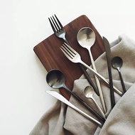 Stainless Steel Tableware Cutlery Western Steak Kitchen Family Gathering Simple Coffee Spoon (4 Pcs)