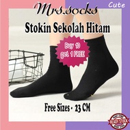 Mrs.socks School Socks Black Stokin Sekolah Hitam Stokin Kerja Hitam Stoking Sekolah Stocking Woman 