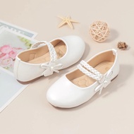 White ballet shoes with braided straps / children's ballet shoes with side ribbons / premium childre
