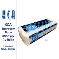 KCA 3ply Bathroom Tissue 1 Bundles X 10 Rolls x 8000 sheets (Toilet Paper)