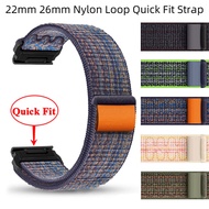 26mm 22mm Soft Nylon Loop Band Sports Watchband Quick Fit Strap For Garmin Fenix 7 7X 6 6X Pro 5 5X Plus 3 3HR 2 Quaitx 3 5 7 7X Approach S70 47mm S60 S62