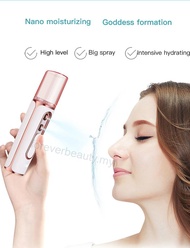 Nano Water Mist Sprayer Face steamer nano spray Facial Steamer air Humidifier Portable USB Rechargeable 2 in 1 Power Bank Handheled Face Diffuser For Nano Sprayer Face Care Mist Maker skin care Beauty Device Facial tool beauty with Double hole super spray