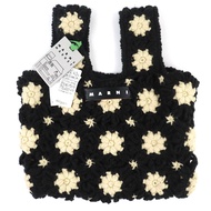 全新未使用MARNI SHMH0147M1 MARNI MARKET 鉤針迷你魚形包，雙提手針織包，黑色/米色，附防塵袋，正品，女士