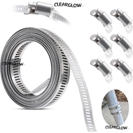 CLEARGLOW Hose Clamp Strap, Adjustable 304 Stainless Steel Hose Clamps,  Large Pipe Ducting Hose Cla