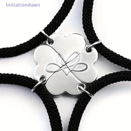 [Initiationdawn] Four-leaf Clover Magnetic Best Friendship Bracelets For 4pcs Women Men Magnet Heart