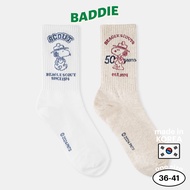 SNOOPY BEAGLE SCOUT - unisex high socks with Snoopy dog cartoon character, Peanuts copyright, import