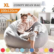 bean bag【No Filling】Luxury Large Bean Bag Chair Sofa Cover Indoor/Outdoor Game Seat BeanBag Adults (with Inner Bag)