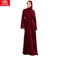 Yeleedon Abaya Lace Jubah Muslimah Abaya Dress Lace Bridesmaid Dress Plus Size Murah Cantik Lace Jub