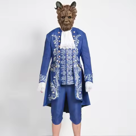 Anime Beauty and the Beast Cosplay Costume Cartoon Prince Adam Cospaly Costumes Suit Clothes Mask fo