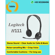 Logitech H111 Wired On Ear Headphones With Mic Black
