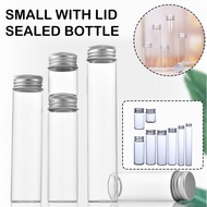 Transparent Small Glass Bottle Flat-bottomed Plastic Clear Test Tubes With Screw Caps Candy C1q5