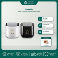 RAVELLE Digital Low Carbo Rice Cooker 1.8 Liter (5 Liter) - Rice Cooker - Low Watt