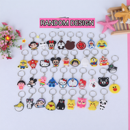Cute Small Keychain PVC Rubber Keychain Key Ring Cartoon Lanyard Keychain Keyfob Portable Party Key 