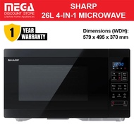 SHARP R-26CAF-B 26L 4-IN-1 MICROWAVE OVEN (Air Fry, Convection, Grill)