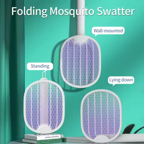 Foldable Electric Mosquito Killer Zapper Raqueta Mata Electrico USB Rechargeable Zanzare Mata Fly Tu