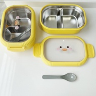 Stainless Steel Lunch Box Compartmented Lunch Box Lunch Box Student Cartoon Cute Office Worker Conve