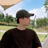 老帽 棒球帽【ISW】黑白彩虹帶棒球帽-黑色