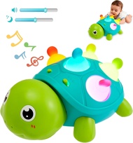 Baby Crawling Turtle Toy 6 9 12 18 Months Infant Tummy Time Sensory Musical Teething Toys Toddler Wa