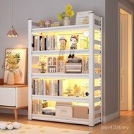 Bookcase Multi-Layer Shelf Household Fence Shelf Book Shelf Steel yw Storage Floor Library 3VL6