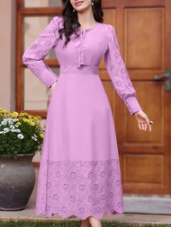 SHEIN Mulvari Vestido largo, versátil, con dobladillo irregular, elegante y de moda para mujeres